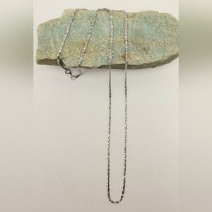 Italian Sterling Silver Diamond Cut Rock Chain 24" 1.5mm